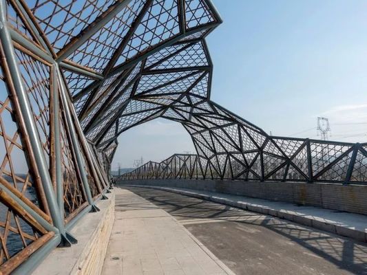 Kết cấu thép Prefab tùy chỉnh Hành lang cầu thép nhẹ ISO 9001