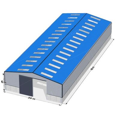 Nhà xưởng Prefab Kết cấu thép Kho lưới Q355B Chất liệu