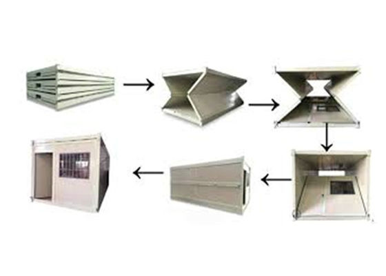 Nhà container có thể gập lại mạ kẽm Nhà mô-đun thép tiền chế