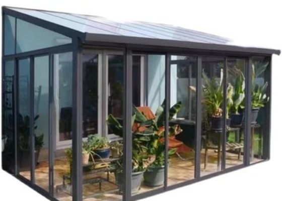 Khu vườn mùa đông Phòng ánh sáng mặt trời Nhà kính Venlo bằng thép nhỏ được đặt lại