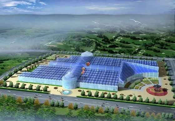 Thép nhẹ Tham quan Nhà hàng Nhà kính Kính Venlo Hình dạng tùy chỉnh