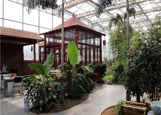 Thép nhẹ Tham quan Nhà hàng Nhà kính Kính Venlo Hình dạng tùy chỉnh