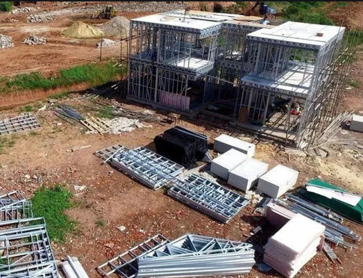 Q355B Q235B Kết cấu thép Nhà ở Biệt thự khung thép nhẹ chống gió