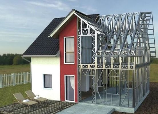 Khung thép nhẹ bền Xây dựng nhà thép tiền chế Biệt thự tiền chế