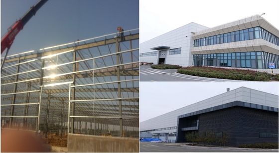 Văn phòng Galvanized xây dựng thép tiền chế với mái nhà nghiêng và nền tảng bê tông