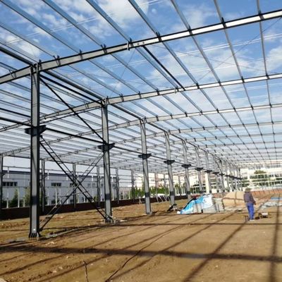 Dễ lắp ráp Cấu trúc thép trải dài lớn Tòa nhà kho kim loại tiền chế